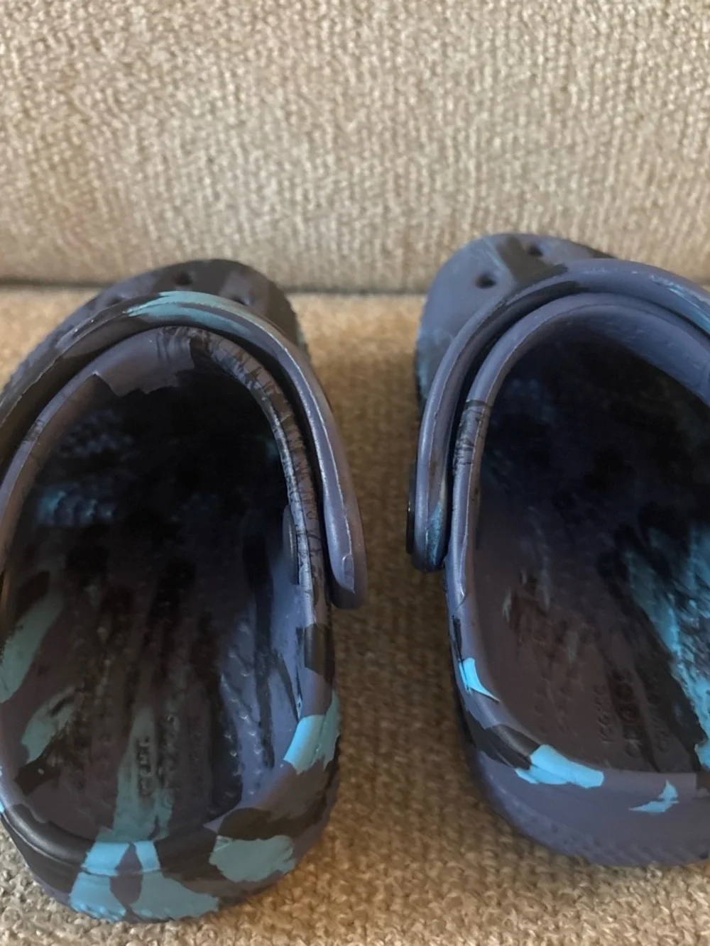 CROCS Kids Classic Marbled Clog - Navy Blue/Light Blue